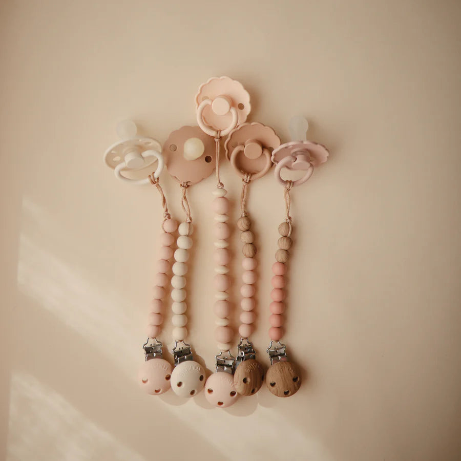 Mushie Silicone Pacifier Clip Ari