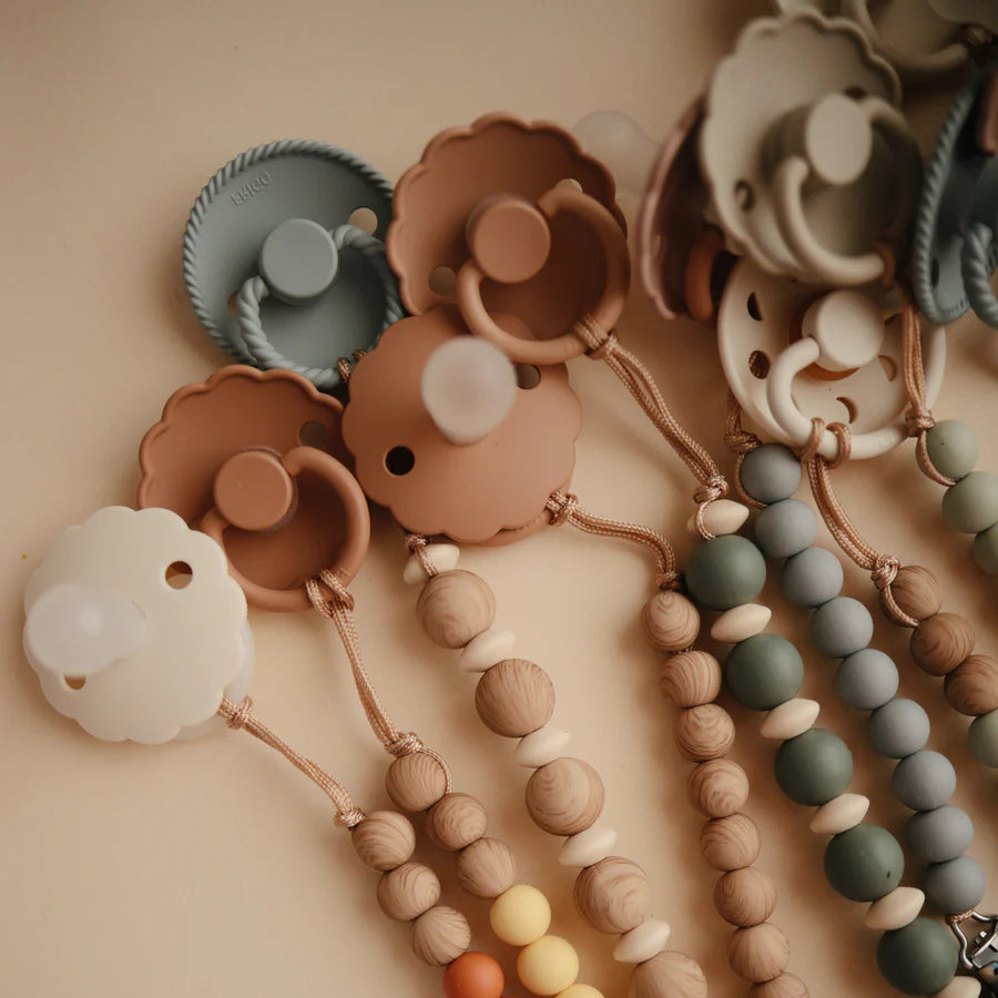 Mushie Silicone Pacifier Clip Ari