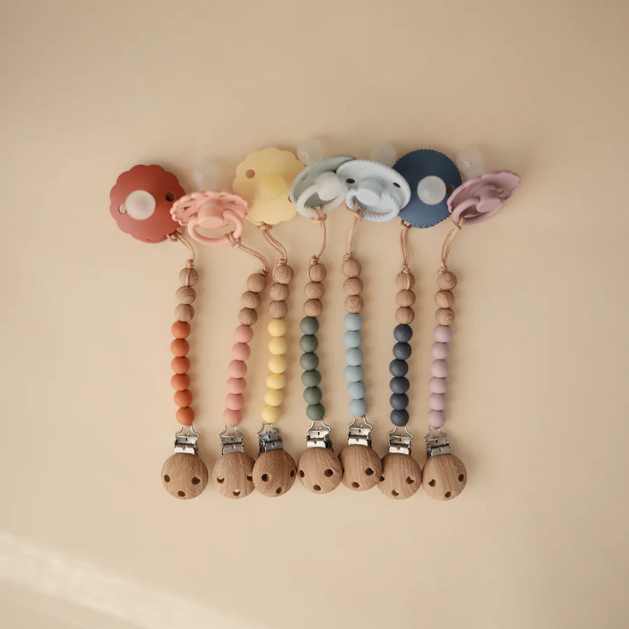 Mushie Silicone Pacifier Clip Eva