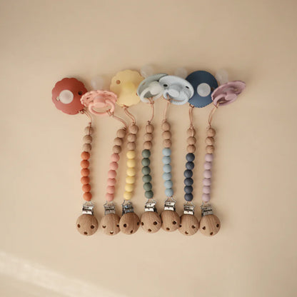 Mushie Silicone Pacifier Clip Eva